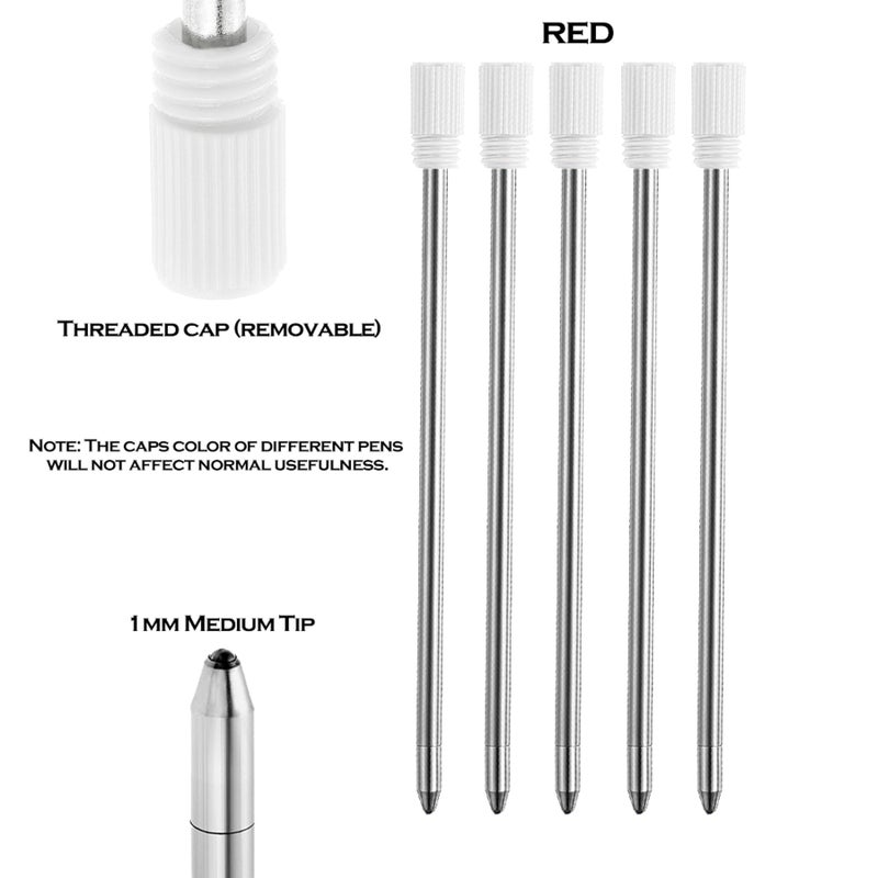 DUNBONG Ballpoint Metal D1 Refill for Multifunction Pen, Red pack of 5 pieces (Red) - Image 2